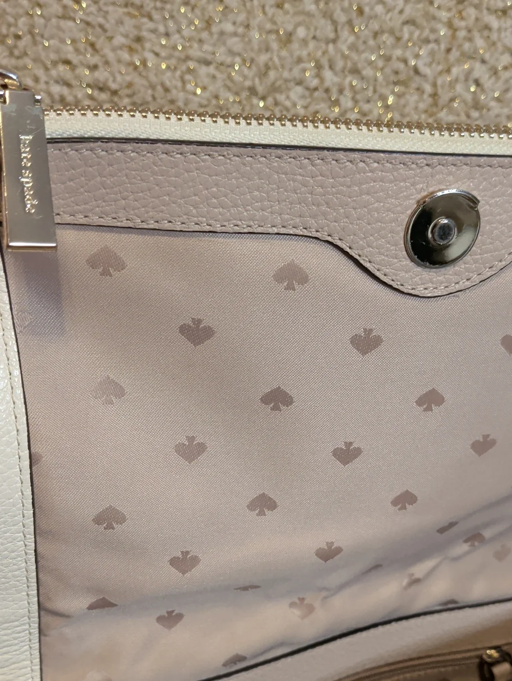Kate Spade Leila Colorblock Pebbled Leather Flap Shoulder Bag - Light Sand